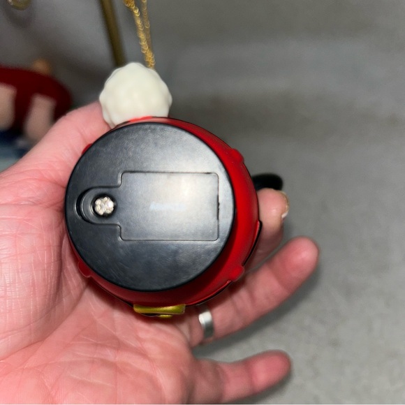 Disney Hallmark Mickey Santa plastic lighted Christmas ornament 4" off on button - Picture 8 of 8